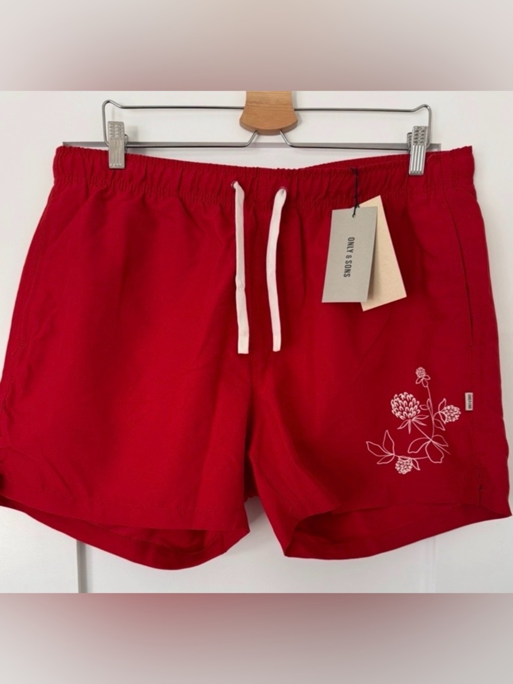 Only & Sons Red Swim Shorts XXL BNWT | Summer Beach Pool Trunks